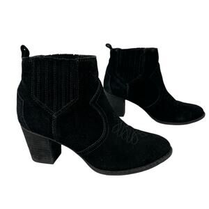 Franco Fortini CHESNEY Heel Ankle Boots 6.5 Embroidered Leather Western Cowgirl